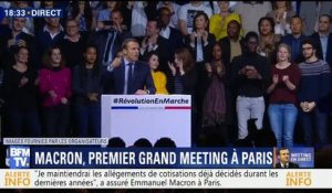 Macron hurle en fin de meeting à Paris