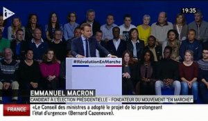 Emmanuel Macron était en meeting ce samedi 10 décembre à Paris.