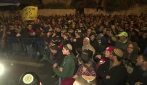 Manifestation contre le démantèlement d'une colonie juive en Cisjordanie