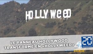 Le panneau Hollywood transformé en «Hollyweed»