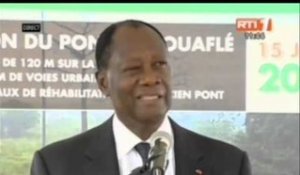 Inauguration du pont de Bouaflé: discours du president de la Republique