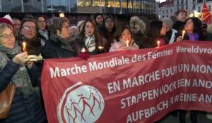 Une action des femmes à Bruxelles lors de l'investiture de Trump