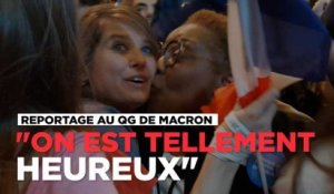 Au QG de campagne de Macron : "On est tellement heureux"