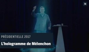 L'apparition de Jean-Luc Mélenchon en hologramme
