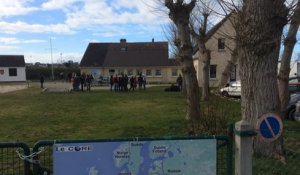 Arrivée des migrants de Saint-Germain-sur-Ay à Agon-Coutainville