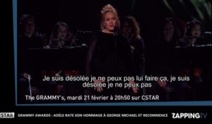 Grammy Awards 2017 : Adèle rate son hommage à George Michael et recommence (vidéo)