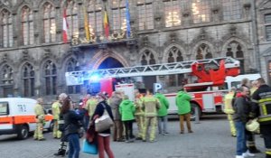 Les pompiers de la zone Mons Centre manifestent à Mons