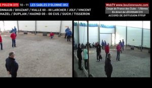 Coupe de France des Clubs de pétanque à LECUSSAN : les triplettes Le Pouzin VS Les Sables d'Olonne