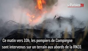 Incendie en forêt de Compiègne : une tonne de pneus prend feu