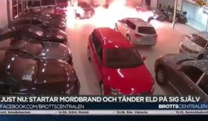 Il se fout le feu en vandalisant un garage en Suède !