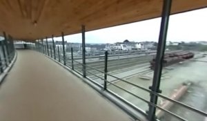 Gare de Morlaix. Nouvelle passerelle : première traversée à 360°