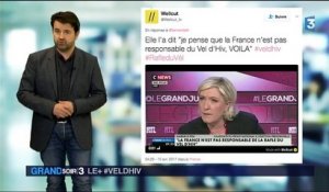 Le + du Grand Soir 3 : Marine Le Pen fait polémique avec ses propos sur le Vél d'Hiv