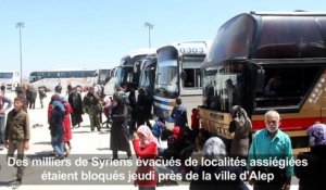 Syrie: les évacués de villes assiégées bloqués en route