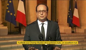 Attentat sur les Champs-Elysées : François Hollande exprime sa "grande tristesse" après qu'un policier a été "lâchement assassiné"