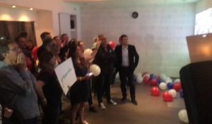 Supporters of Emmanuel Macron Celebrate His Victory in First Round of Voting