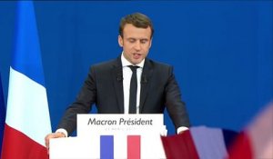 Emmanuel Macron s'exprime après les résultats du premier tour de l'élection présidentielle.