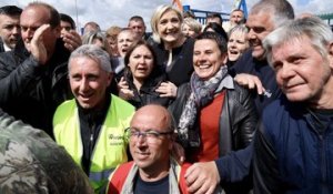 Irking Macron, Le Pen Visits Factory Workers in His Home Town