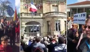 Les habitants de Yerres manifestent après le ralliement de Dupont-Aignan à Le Pen