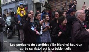 Macron élu président: réactions près de son QG