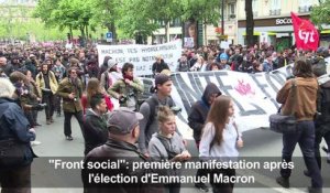 "Front social": 1ère manifestation après l'élection de Macron
