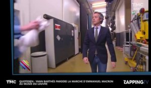 Marche d’Emmanuel Macron au Louvre : Yann Barthès la parodie (vidéo)
