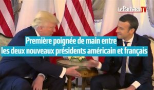 Trump-Macron à Bruxelles : une première poignée de main très commentée