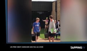 Un père très taquin ridiculise son fils devant son lycée (vidéo)