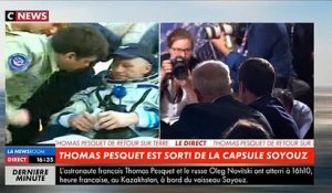 Regardez la conversation entre Emmanuel Macron et Thomas Pesquet juste après son retour sur Terre - VIDEO