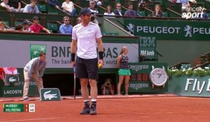 Roland-Garros 2017 : Superbe échange remporté par Murray face à Del Potro ! (1-1)