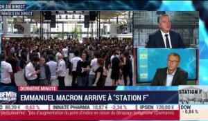 Inauguration Station F: Emmanuel Macron monte sur scène - 29/06