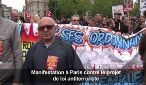 Manifestation à Paris contre le projet de loi antiterroriste