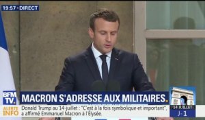 "C'est pour moi une priorité de vous rencontrer", déclare Emmanuel Macron devant les militaires