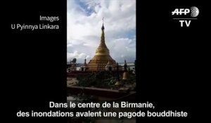 Birmanie: des inondations avalent une pagode