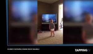 Un bébé imite Rocky Balboa devant sa télé, il connaît les scènes par cœur !