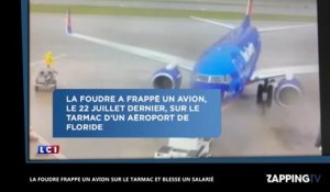 La foudre frappe un avion sur le tarmac et blesse un salarié (vidéo)