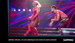 Britney Spears prise de panique, un fan débarque sur scène pendant son concert (Vidéo)