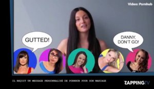 Il reçoit un message personnalisé de Pornhub pendant son mariage (Vidéo)