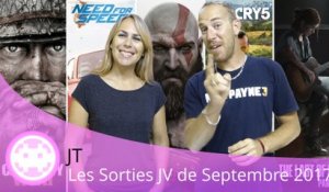 JT - Le JT des Sorties Jeux Vidéo de Septembre 2017 sur PC, PS4, One et Switch