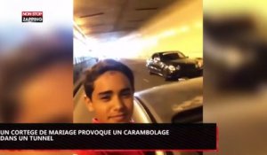 Un cortège de mariage provoque un carambolage dans un tunnel ! (Vidéo)