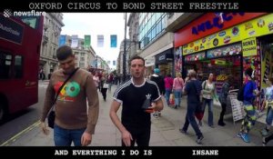 Rappers perform epic walking freestyle along Oxford Street