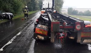 FLORENNES : une voiture percute un camion à l'arrêt à Rosée