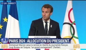 JO 2024 à Paris: "Cette aventure est une histoire de cordée à travers le temps", dit Emmanuel Macron