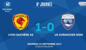 J8 : Lyon Duchère AS - US Avranches MSM (1-0), le résumé