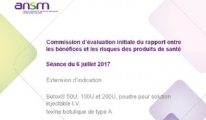 Botox 50U, 100U et 200U, poudre pour solution injectable I.V.  toxine botulique de type A : Extension d’indication