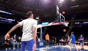 Basket - NBA - Knicks : Ntilikina à l'échauffement avant sa première en NBA