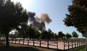 URGENT - Espagne: Un avion militaire s'écrase après le défilé de la fête nationale