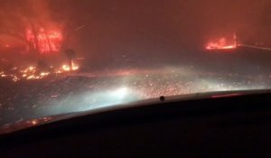 Californie : Un automobiliste essaye de s'éloigner de son quartier détruit par les flammes !