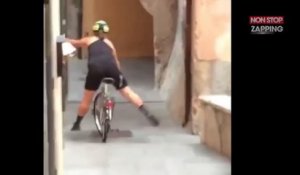 La chute improbable et hilarante d’une cycliste (Vidéo)