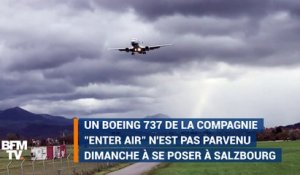 En Autriche, cet avion ne parvient pas à atterrir à cause du vent