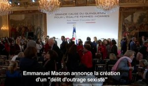 Macron annonce la création d'un "délit d'outrage sexiste"